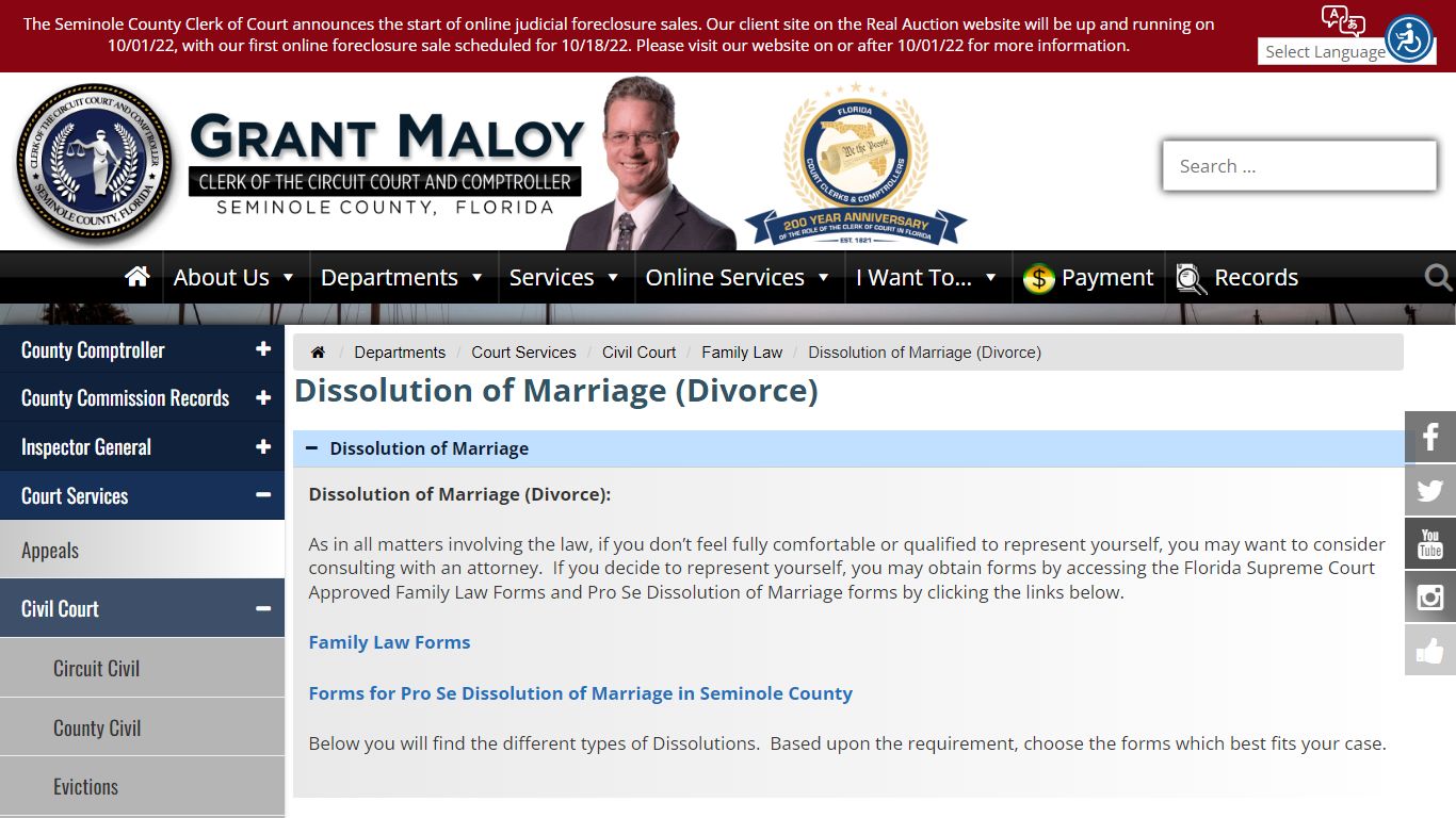 Dissolution of Marriage (Divorce) - Seminole County Clerk of the ...